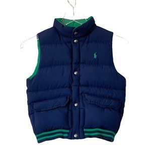 Polo Ralph Lauren Down Fill Green & Navy Reversible Boys Winter Puffer Vest 7